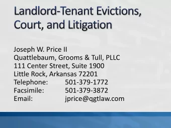 Joseph W. Price II  Quattlebaum, Grooms &amp; Tull, PLLC  111 Center Street, Suite 1900  Little