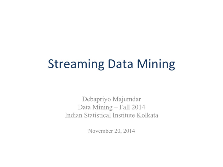 examples of streaming data