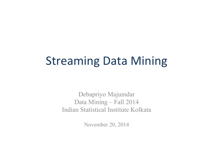 examples of streaming data