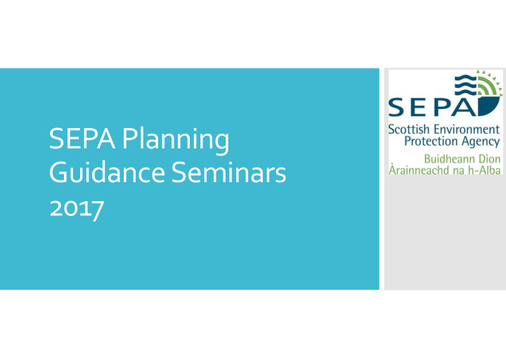 sepa planning guidanceseminars 2017