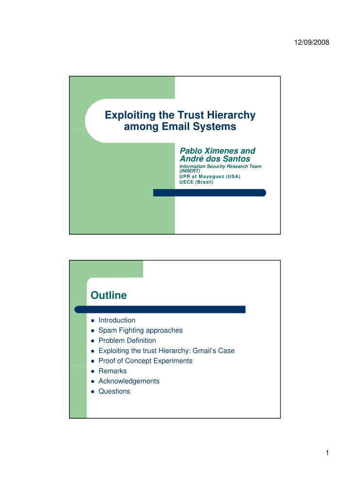 exploiting the trust hierarchy among email systems among