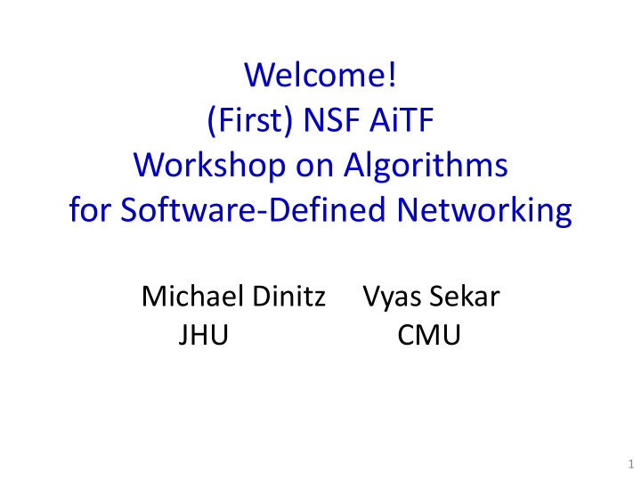 first nsf aitf