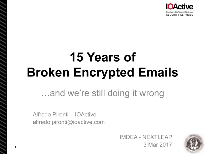 15 years of broken encrypted emails