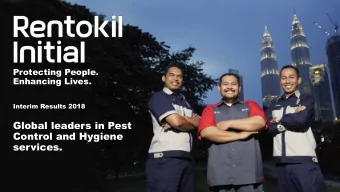 Global leaders in Pest  Control and Hygiene  services.  1  This presentation contains statements