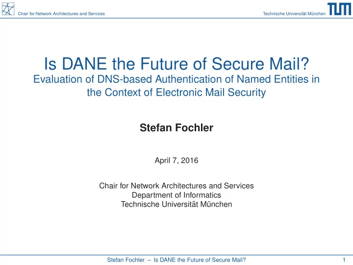 is dane the future of secure mail