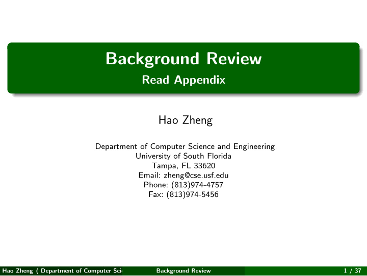 background review