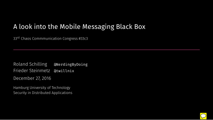 a look into the mobile messaging black box