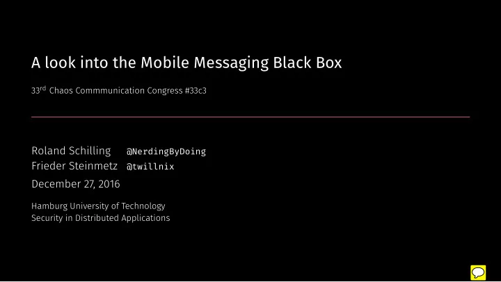 a look into the mobile messaging black box