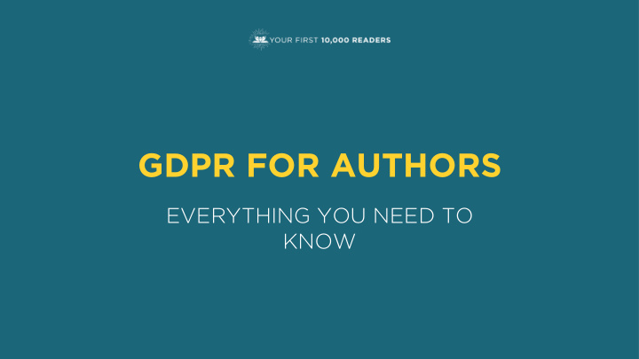 gdpr for authors