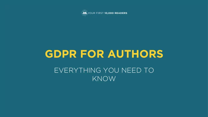 gdpr for authors