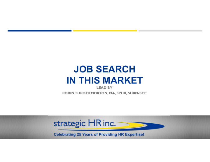 job search in this market