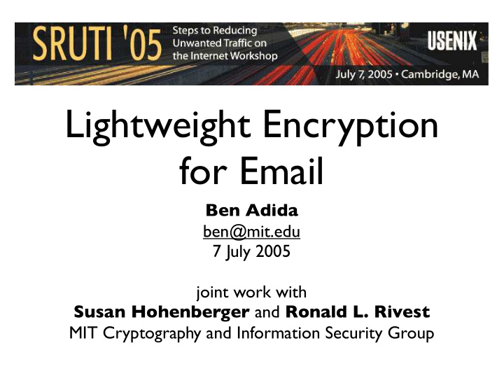 lightweight encryption for email
