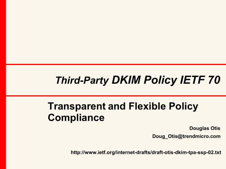 third party dkim policy ietf 70