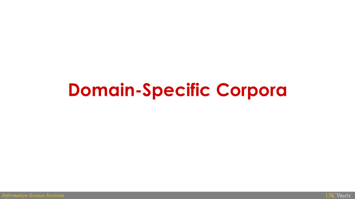 domain specific corpora many document features