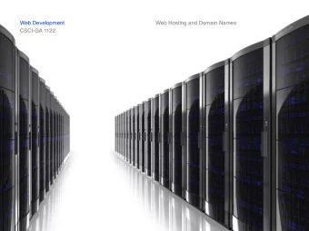 Web Development  Web Hosting and Domain Names  CSCI-GA 1122  Web Development  Web Hosting and