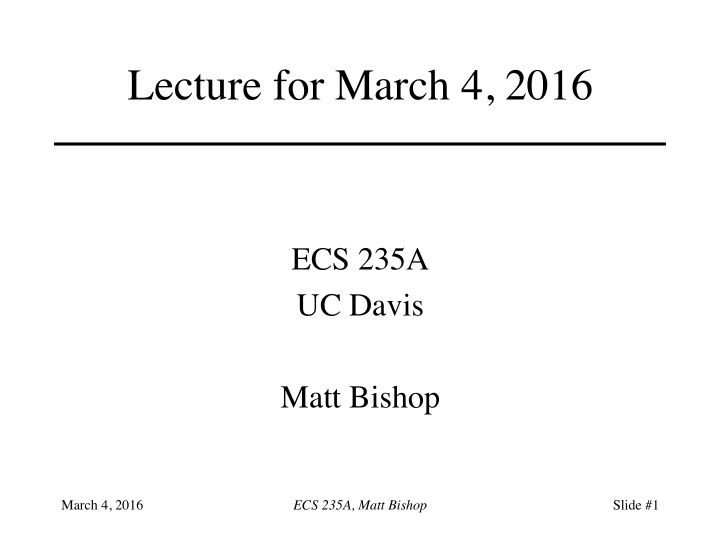 lecture for march 4 2016