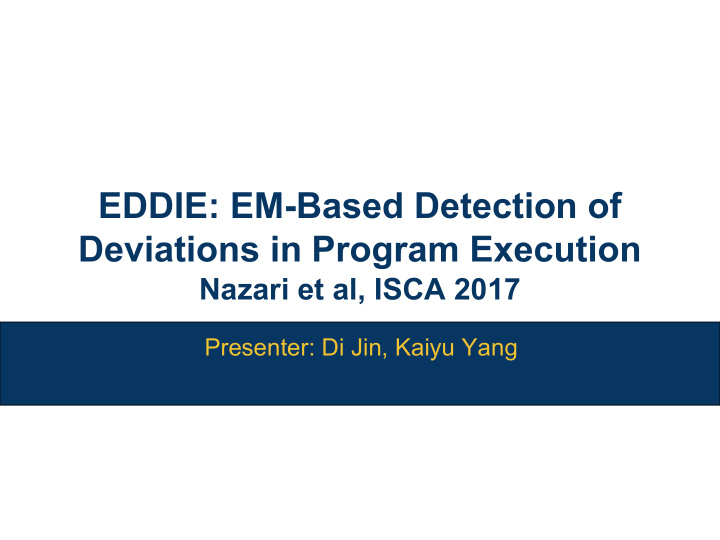 eddie em based detection of