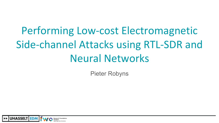 performing low cost electromagnetic side channel attacks