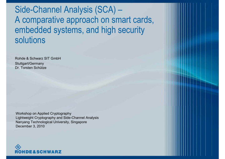side channel analysis sca a comparative approach on smart