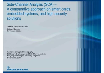 Side-Channel Analysis (SCA)   A comparative approach on smart cards,  embedded systems, and high