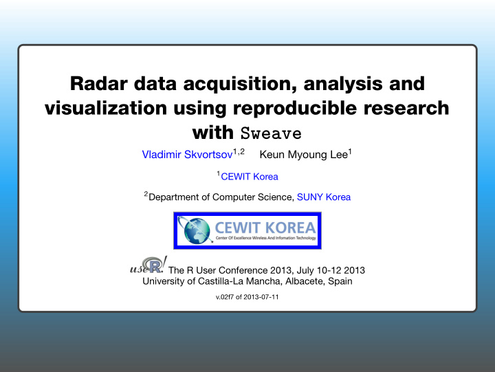 radar data acquisition analysis and visualization using