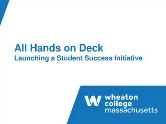 All Hands on Deck  Launching a Student Success Initiative  Kate McCaffrey  Steve Viveiros  Speaking