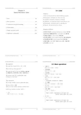 3.1. Lists  Chapter 3  Linear Structures: Lists  Definition A list is an element collection with