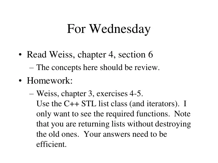 for wednesday
