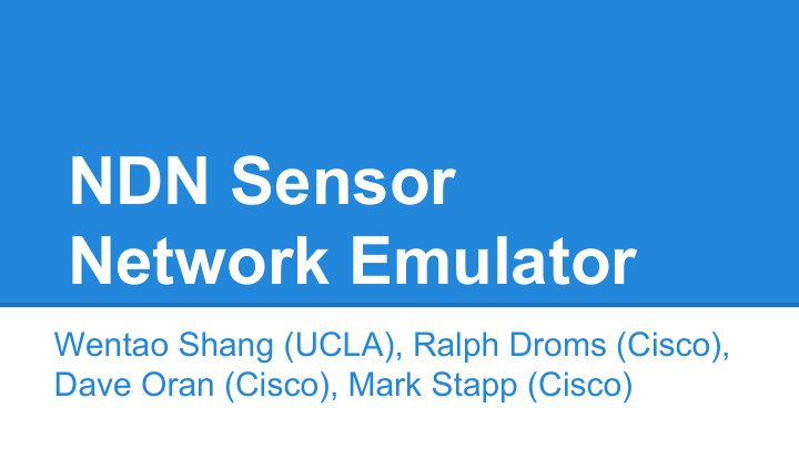ndn sensor network emulator