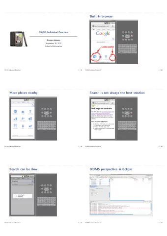 Built-in browser  CS/SE Individual Practical  Stephen Gilmore  September 30, 2011  School of