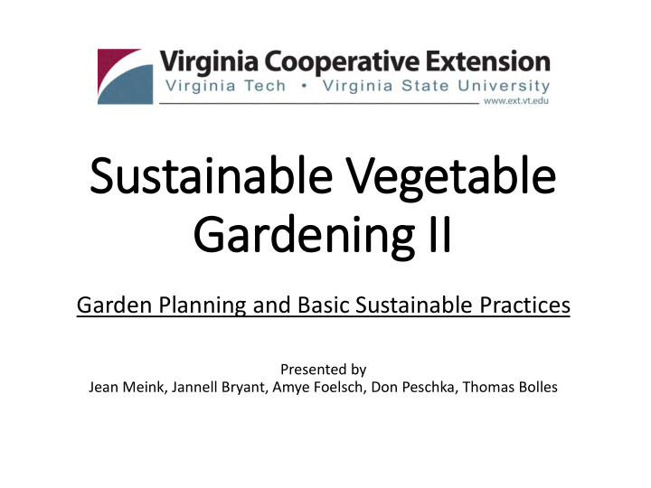 sustainable vegetable gardening ii ii