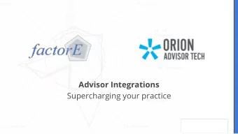 Advisor Integrations  Supercharging your practice  1  TODAYS WEBINAR  On the call  Jonathan