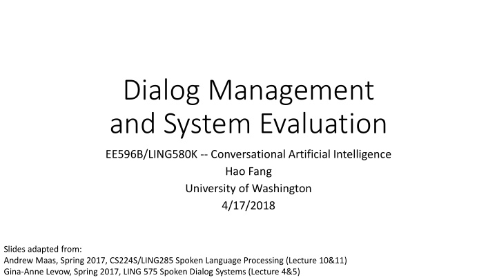 and system evaluation