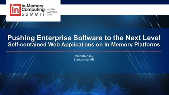 Pushing Enterprise Software to the Next Level   Self-contained Web Applications on In-Memory