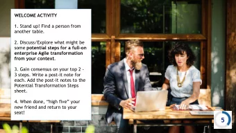 5  1  10 Steps to a  Successful  Not For The  Enterprise Agile  Faint of  Transformation -  Heart!