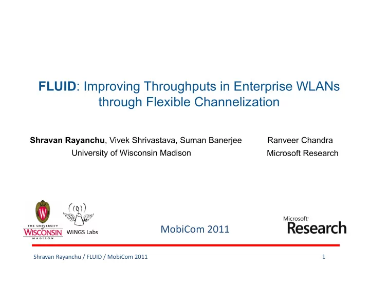 fluid improving throughputs in enterprise wlans through