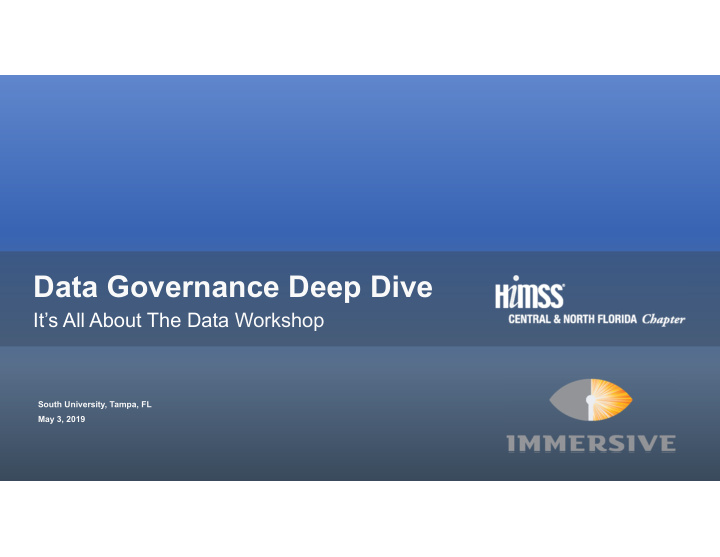 data governance deep dive