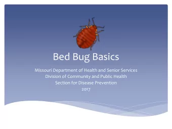 Bed Bug Basics  Missouri Department of Health and Senior Services  Division of Community and Public