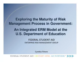 Exploring the Maturity of Risk  Exploring the Maturity of Risk  Management Process in Government: