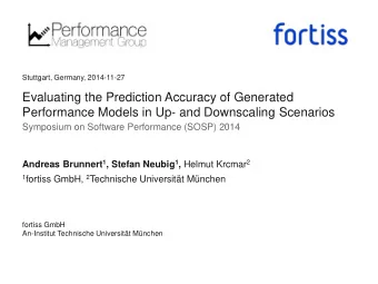 Evaluating the Prediction Accuracy of Generated  Performance Models in Up- and Downscaling