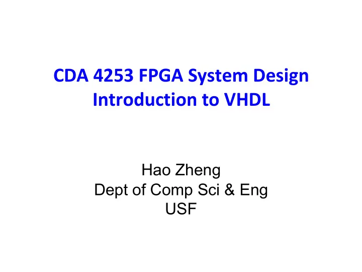 cda 4253 fpga system design introduction to vhdl
