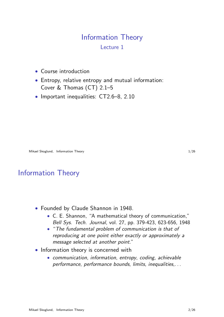 information theory