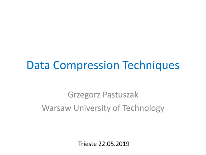 data compression techniques