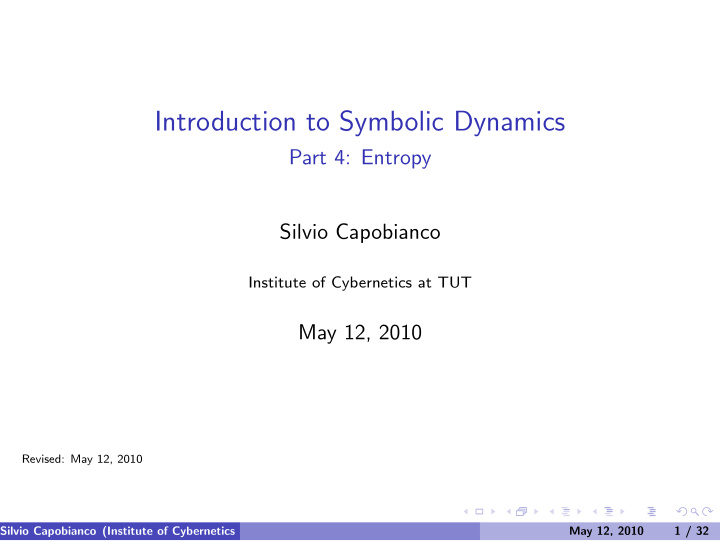 introduction to symbolic dynamics