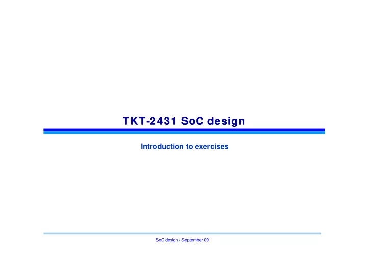tkt tkt 2431 soc design 2431 soc design