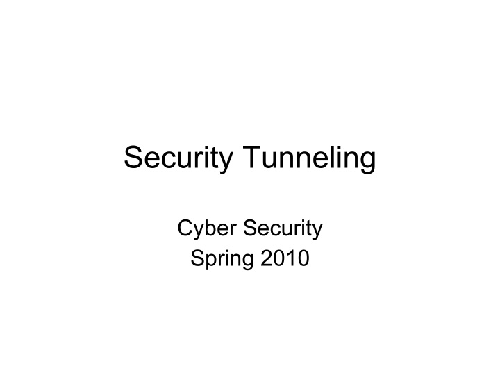 security tunneling