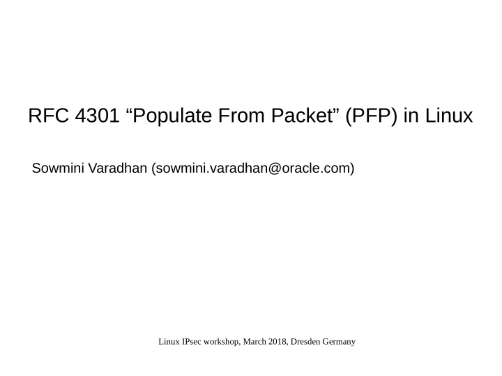 rfc 4301 populate from packet pfp in linux