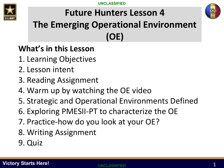 future hunters lesson 4 the emerging operational