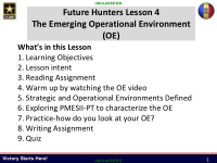 future hunters lesson 4 the emerging operational