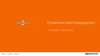 ThunderDrone Rapid PrototypingEventI 5 September  3 November2017  SOFWERX Rapid